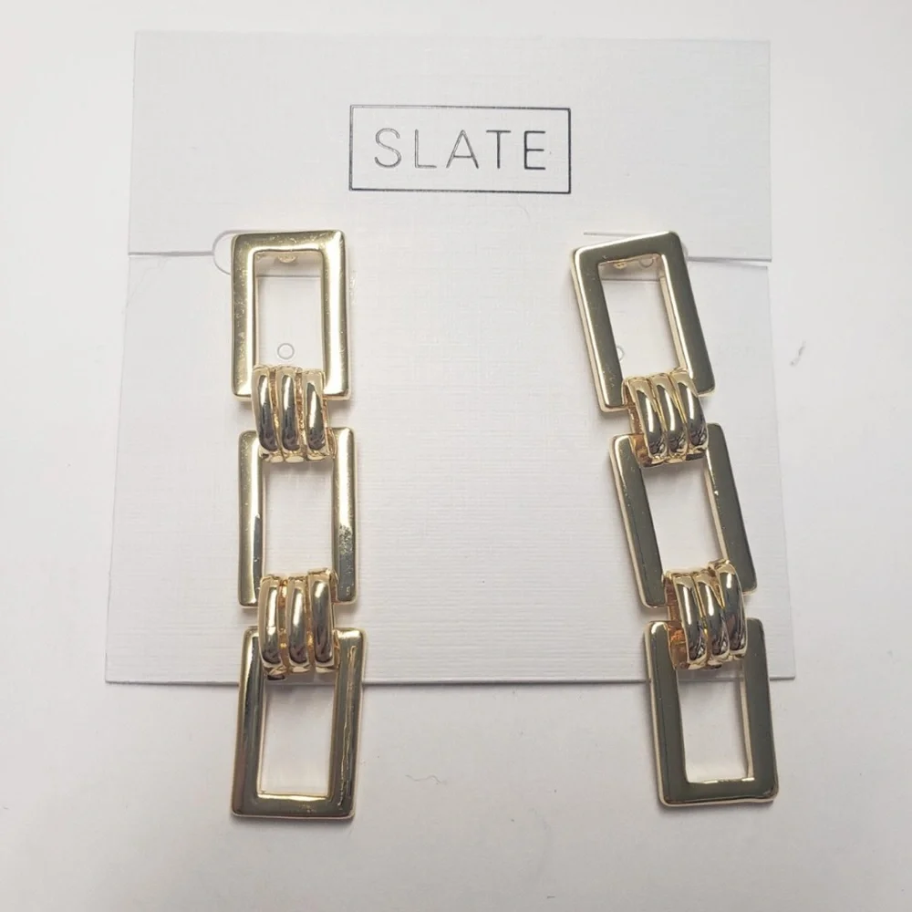 Gold Geometric Earrings - Picture 1 of 1